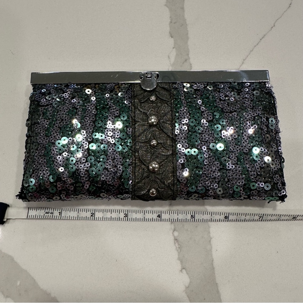 Buckle Sequin Wallet